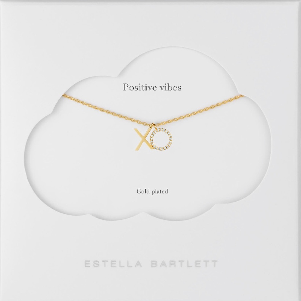 ESTELLA BARTLETT POSITIVE VIBES XO GOLD NECKLACE